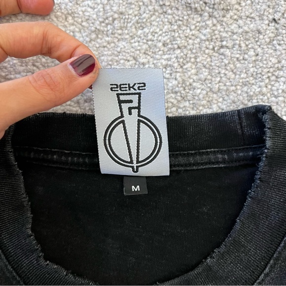 SEKS LLC Distressed Graphic Print Bike Oversized Vintage Wash T-Shirt - Picture 3 of 4